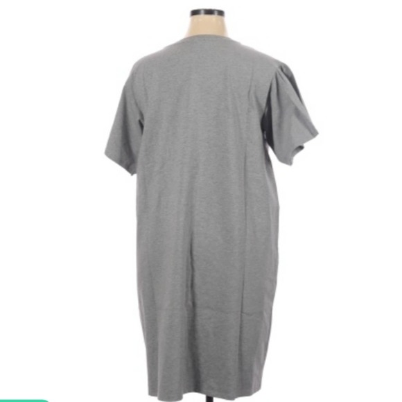 Eloquii Gray Tie Waist Flared Bell Sleeve Shirt Dress Womens Plus Size 14 16 1X - Picture 4 of 15